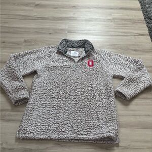Top of the World Ohio State Buckeyes Embroider Block O Sherpa Quarter Zip